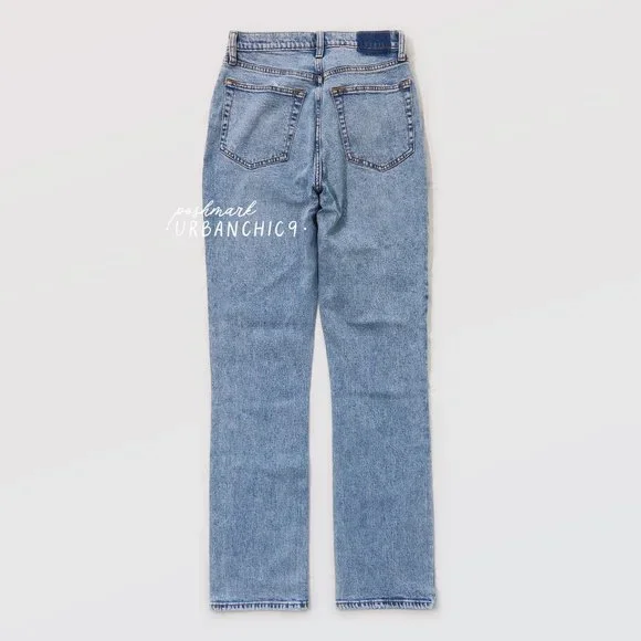 NWT ABERCROMBIE 90s Ultra High Rise Slim Straight Jean Light Blue size 28 - Picture 9 of 16